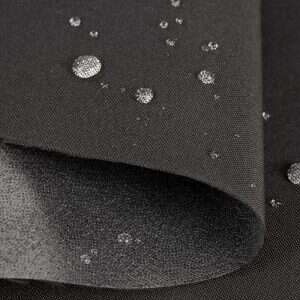 Olefin Canvas solid fabric swatch in Black — outdoor cushion upholstery option