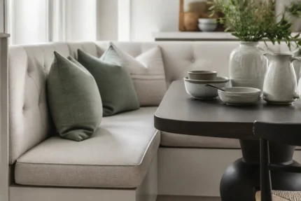 Measuring for custom banquette cushions for dining nooks & restaurants — dimensions taken edge to edge for an exact factory cut