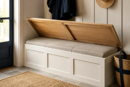 Custom bench cushions, made to your measurements — tailored scene