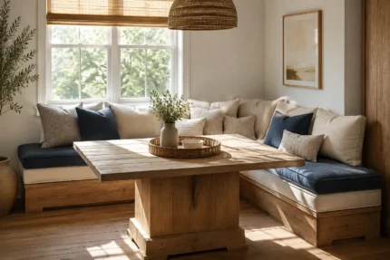 Custom breakfast nook cushions, made to your measurements — tailored scene