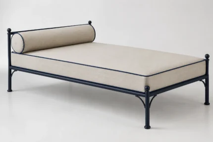 Measuring for custom daybed cushions — dimensions taken edge to edge for an exact factory cut