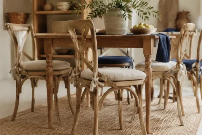 Custom dining chair cushions, made to your measurements — tailored scene