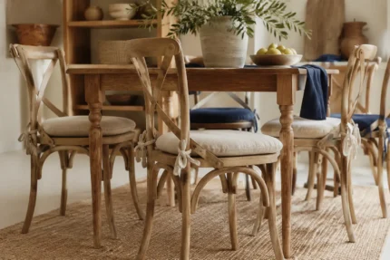 Custom dining chair cushions, made to your measurements — tailored scene