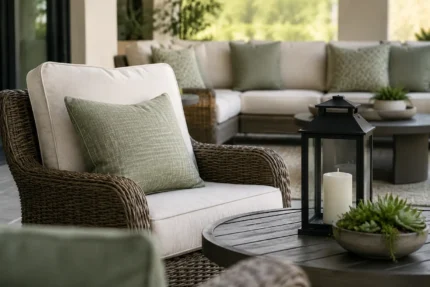Measuring for custom outdoor cushions — dimensions taken edge to edge for an exact factory cut