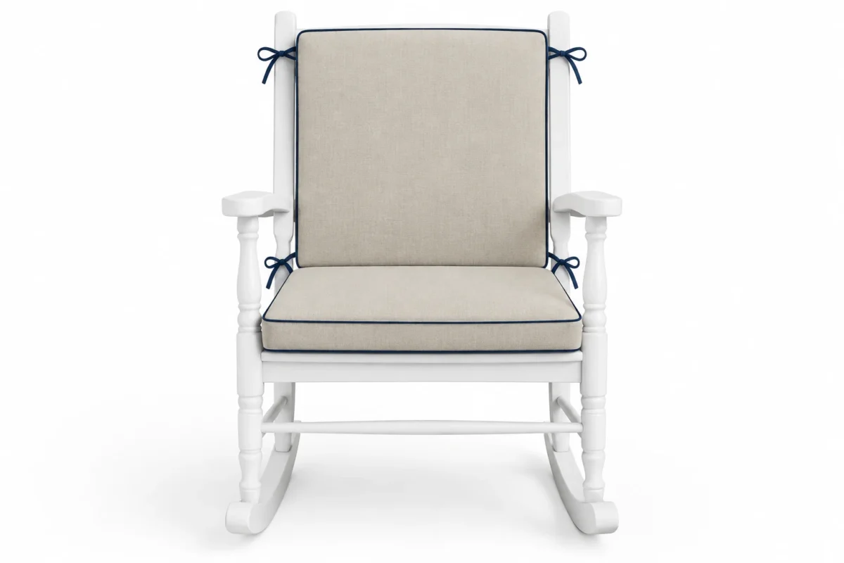 Custom rocking chair cushions, made to your measurements — tailored scene