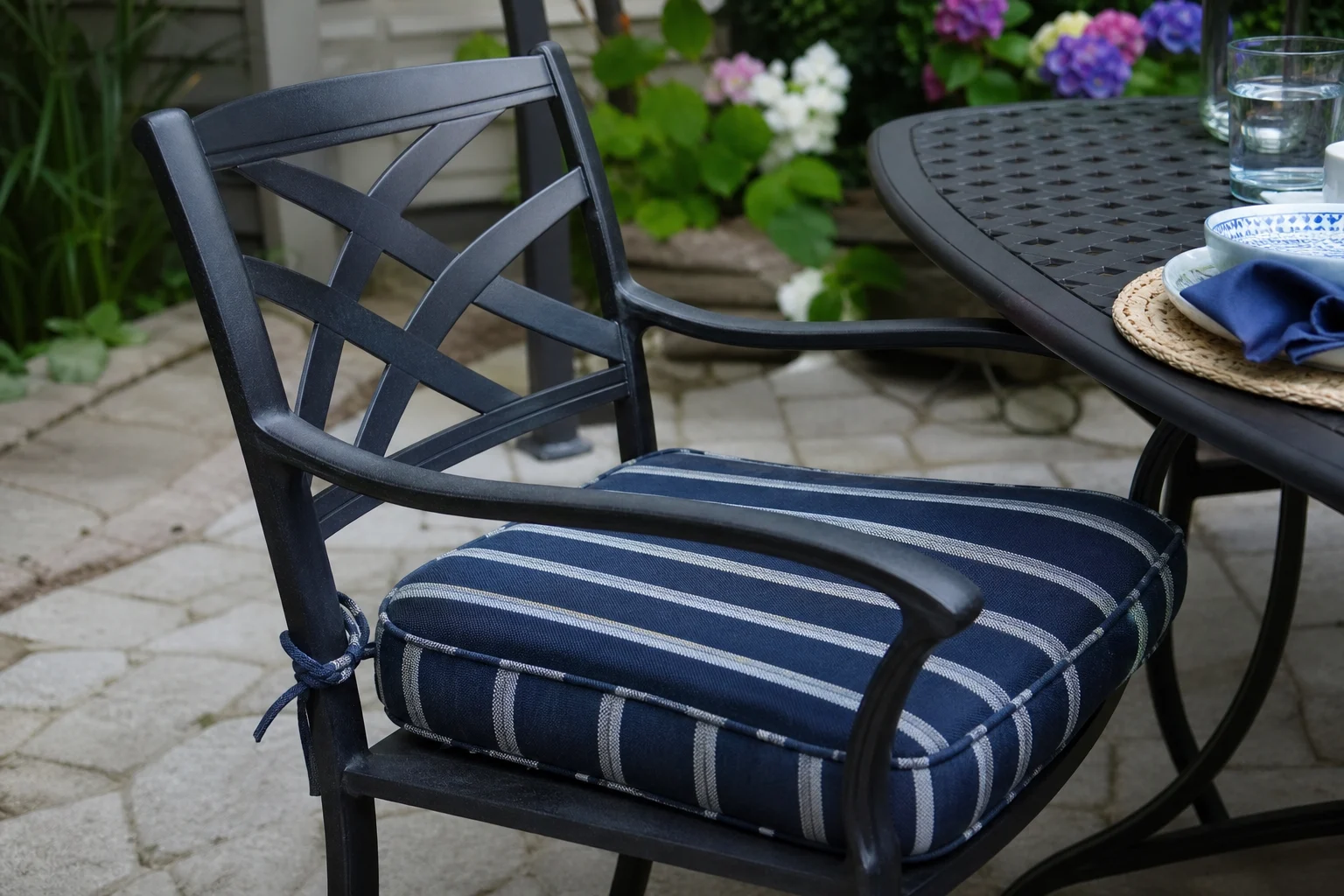 18 x 18 outdoor chair cushions — square replacement pads for patio dining chairs