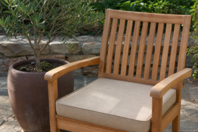 18 x 20 patio cushions — rectangular replacement pads for teak patio chairs
