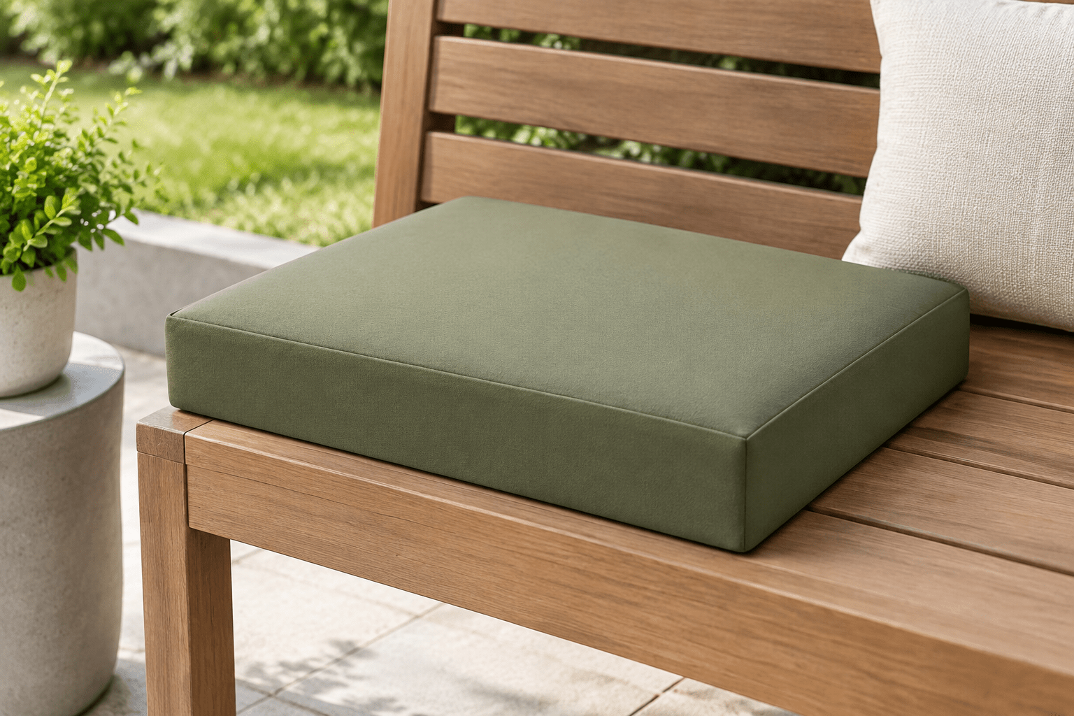 21 x 21 outdoor cushions — thick square replacement pads for patio armchairs