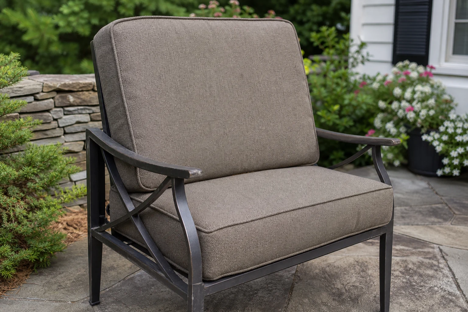 24 x 26 outdoor cushions — deep rectangular replacement pads for high-back patio chairs