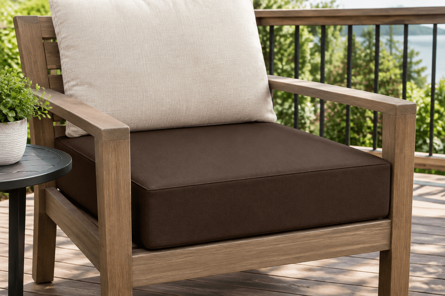 27 x 27 outdoor cushions — extra-wide square replacement pads for oversized patio chairs