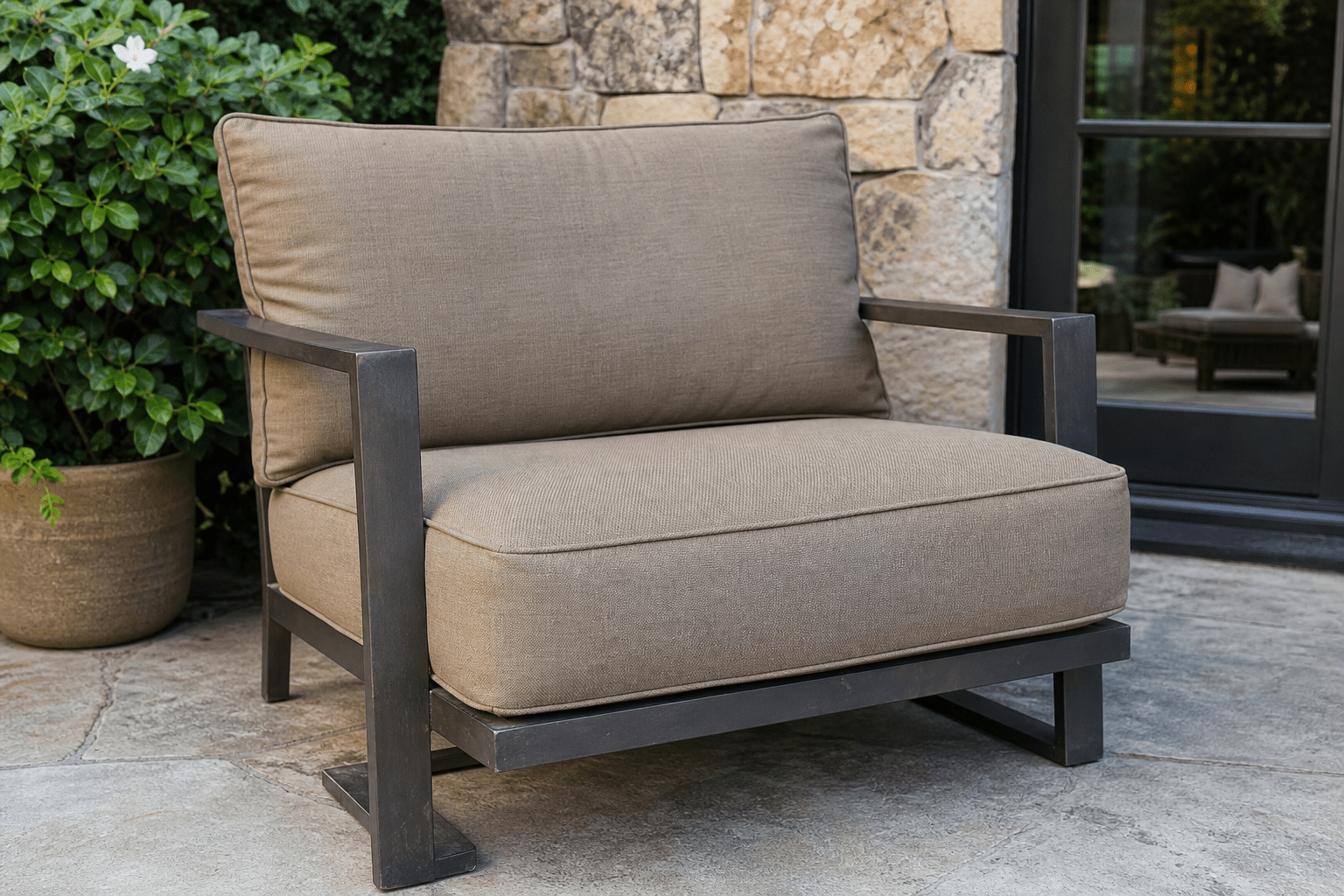 28 x 28 outdoor cushions — the largest square replacement pads for deep lounge seating