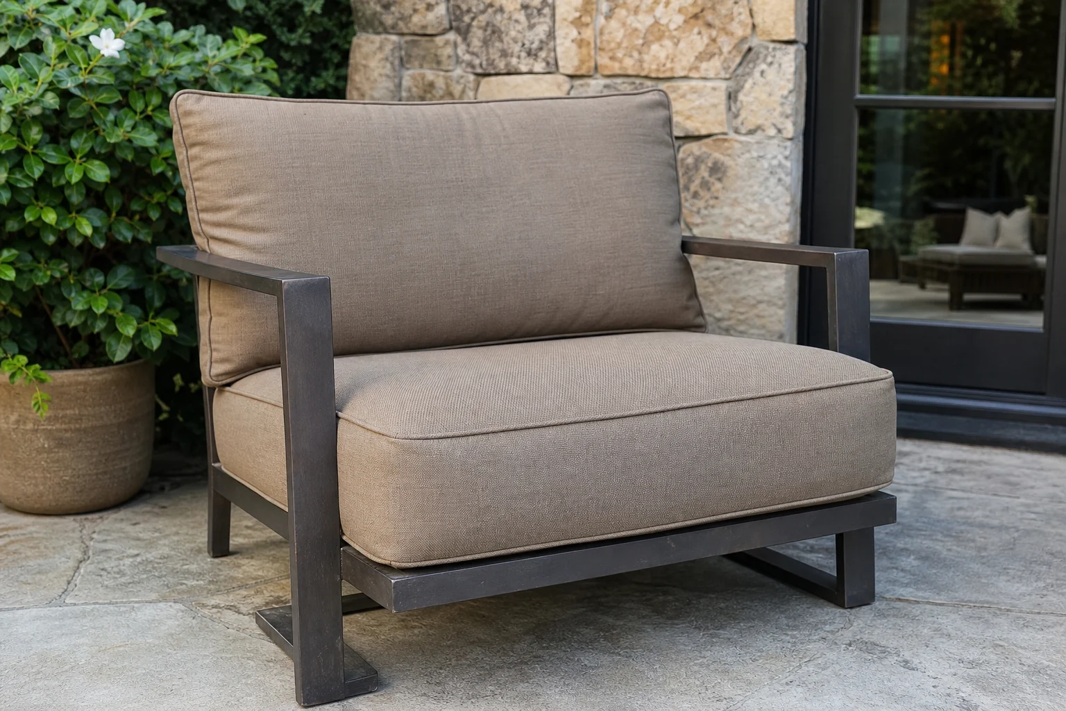 28 x 28 outdoor cushions — the largest square replacement pads for deep lounge seating