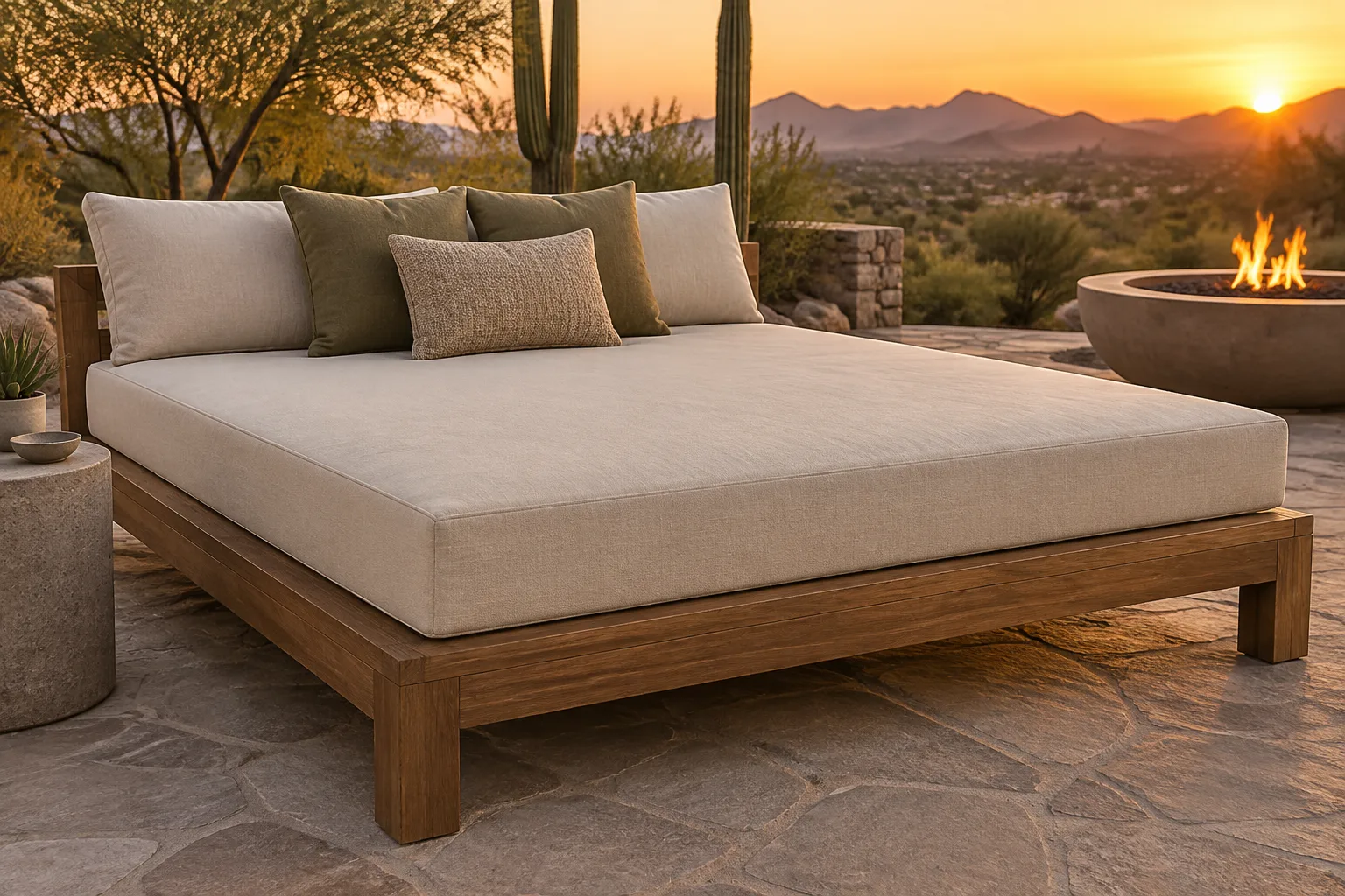 30 x 30 outdoor cushions — oversized square replacement pads for daybeds and wide lounge frames, cut to your measurements
