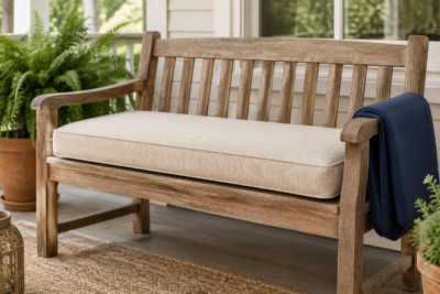 50 x 21 outdoor cushions — long replacement pads for garden benches, porch swings and adirondack chairs