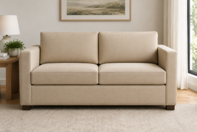 Darcy Ashley sofa with chaise lounge in custom-fit cushions