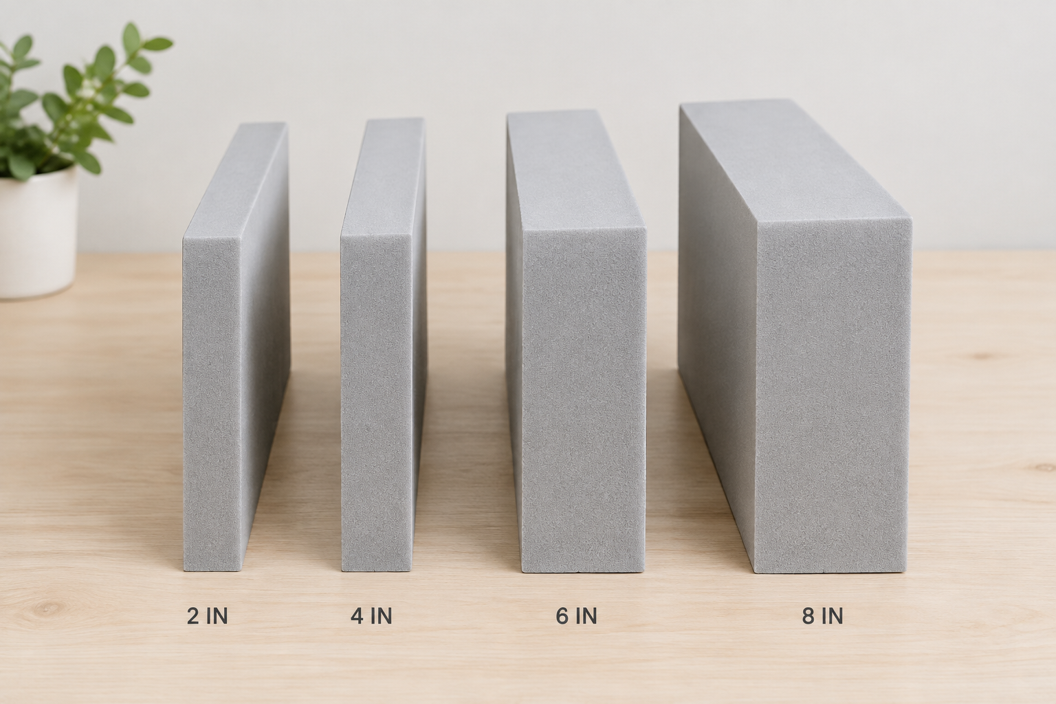 Bed gap filler strips cut to your measured gap in 2, 4, 6 and 8 inch thicknesses instead of one fixed stock size