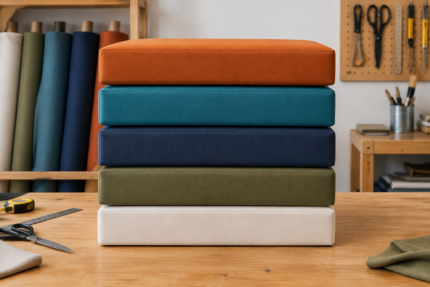 Custom cushions built from your shape — cushions cut and sewn to your measurements