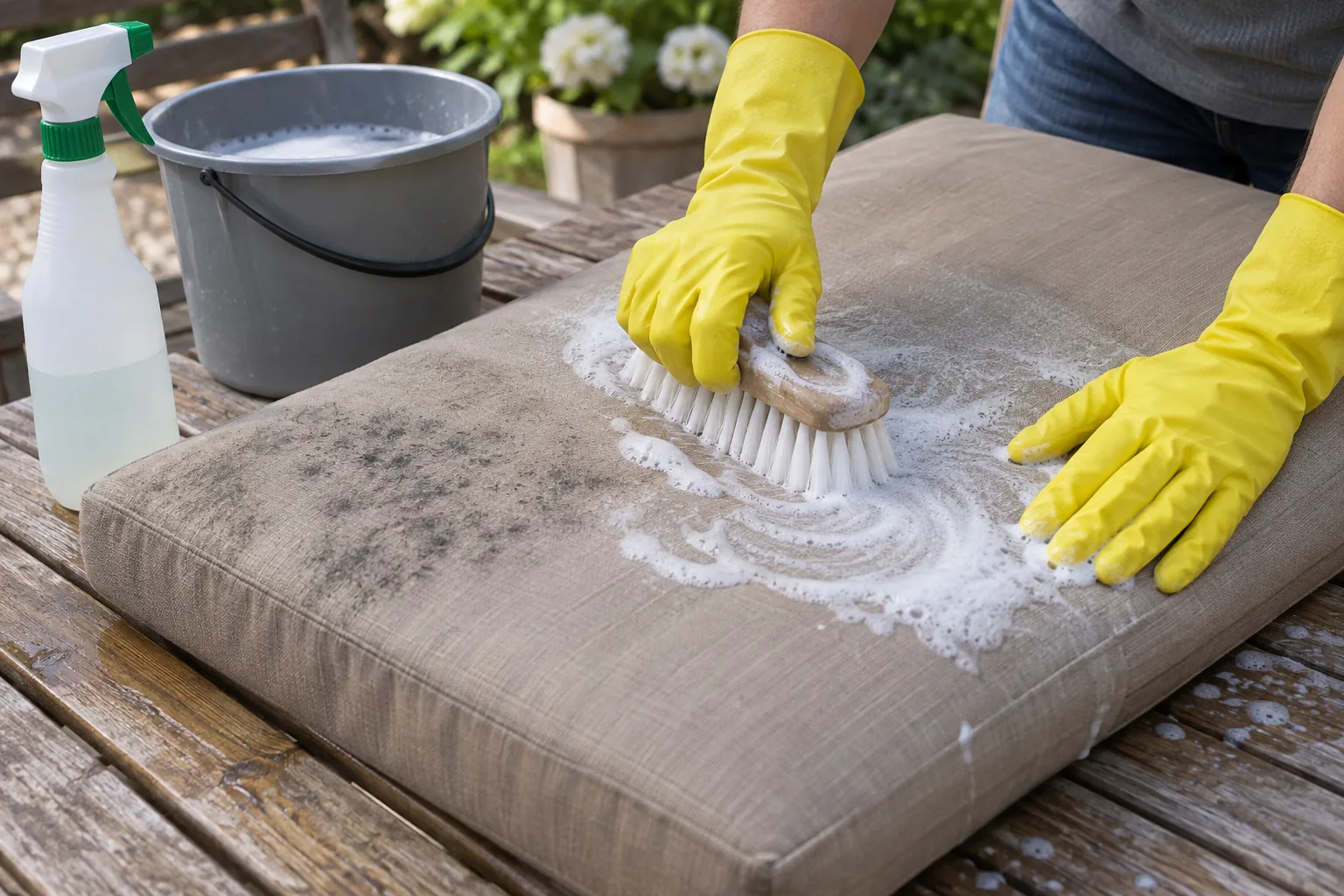 Step by Step: Cleaning Surface Mold Off the Cushion