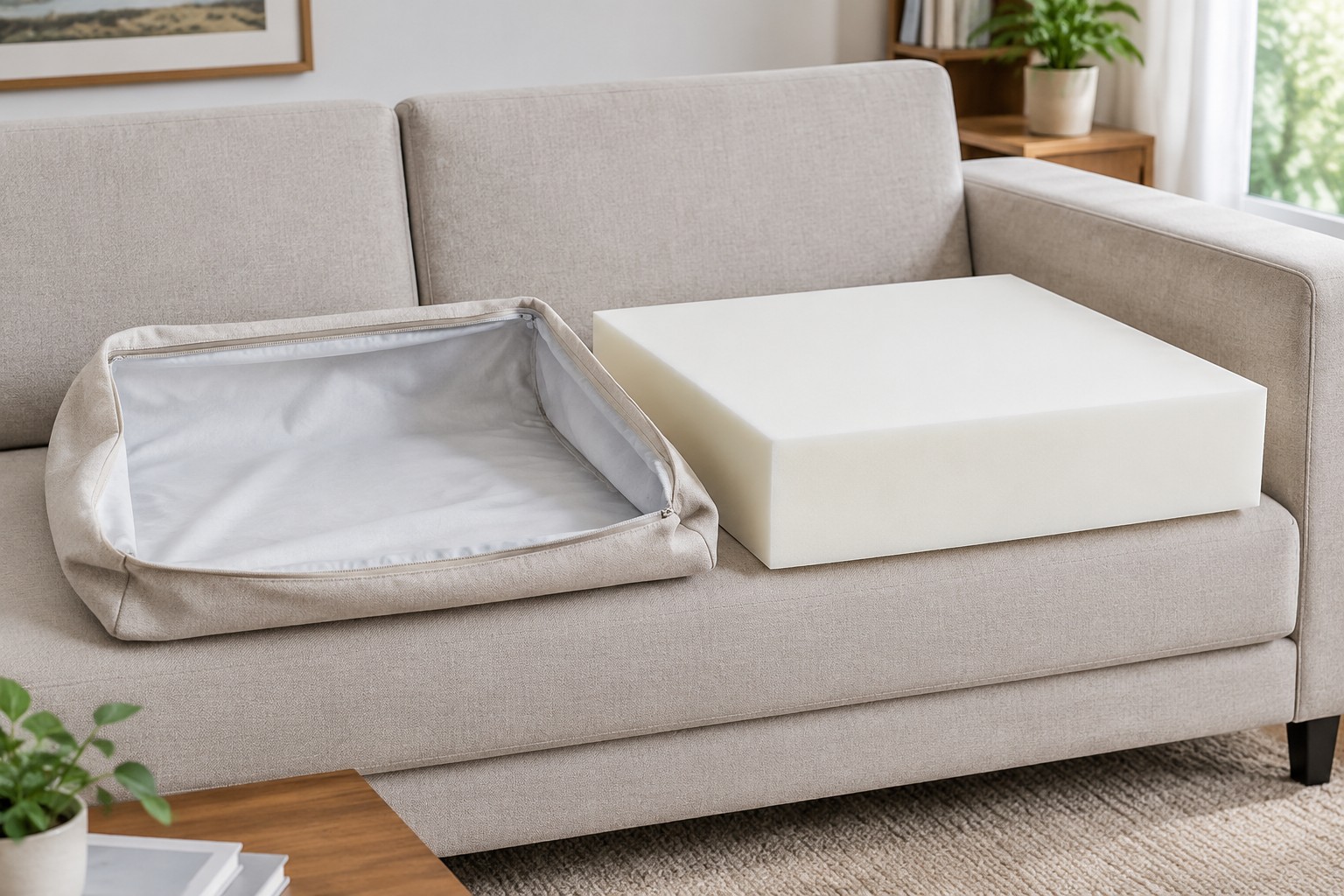 How to replace sofa cushion foam — re-core an existing frame for a fraction of new-sofa cost