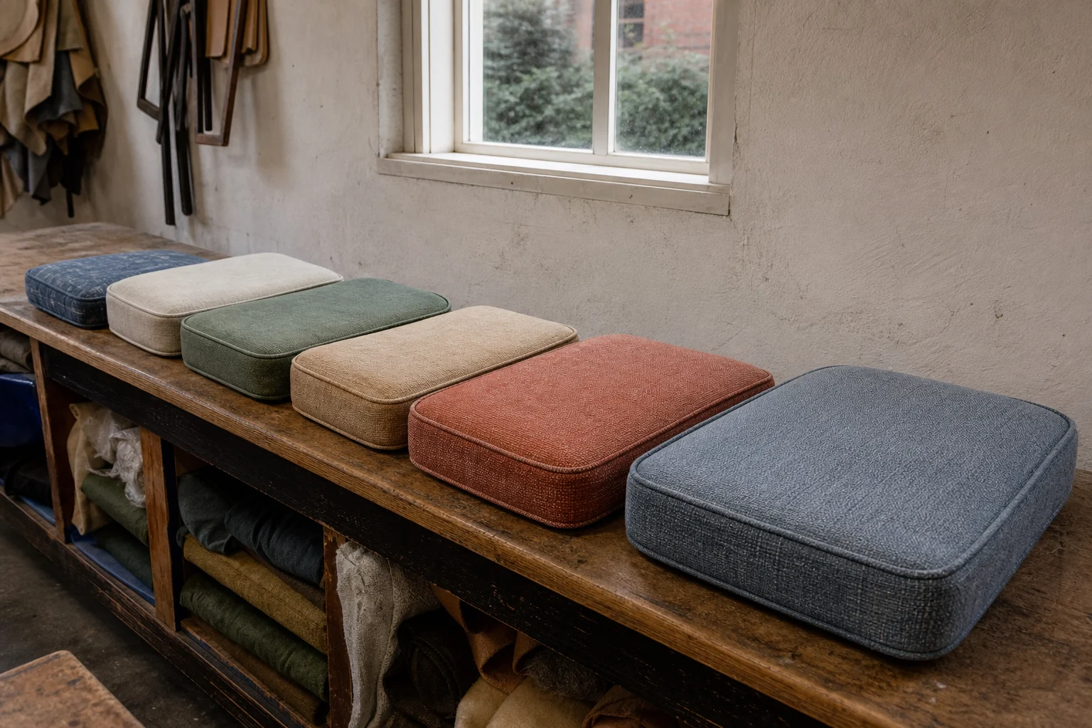 Standard size replacement cushions — seat pads in common dimensions from small squares to deep-seat sizes