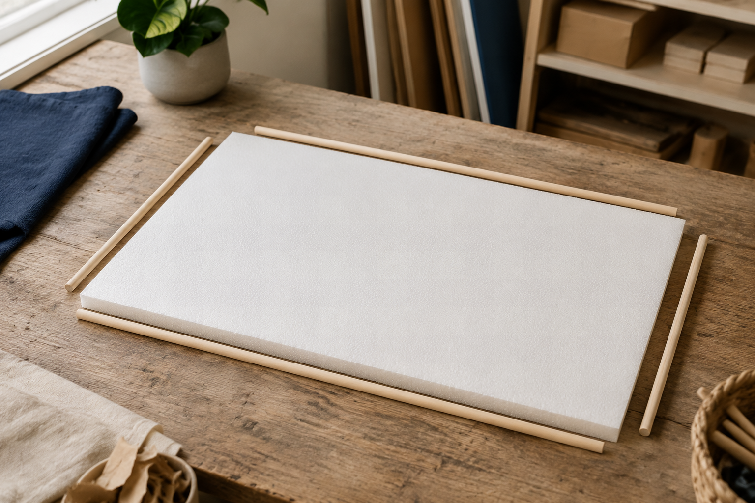 Cut-to-size foam core dimensions checked before shipping
