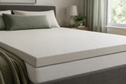 Custom mattress topper with a flat smooth top and tailored cover, made to your measurements
