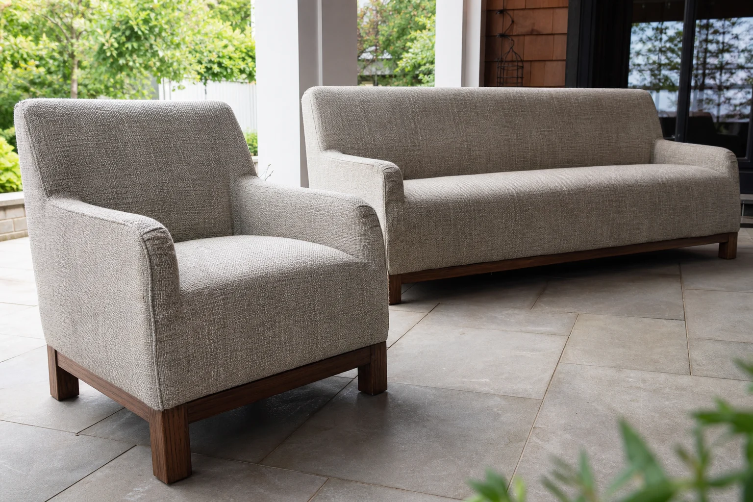 Hampton Bay Chateau replacement cushions — waterfall-front deep seating, cut to OEM series dimensions