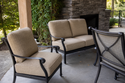 Hampton Bay Verrado replacement cushions — plush club chair deep seating, cut to OEM series dimensions