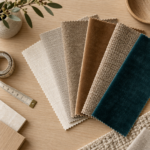 Indoor fabric swatches for dining bench cushions