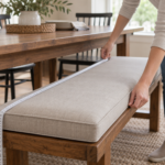 Measuring the length of a dining bench cushion