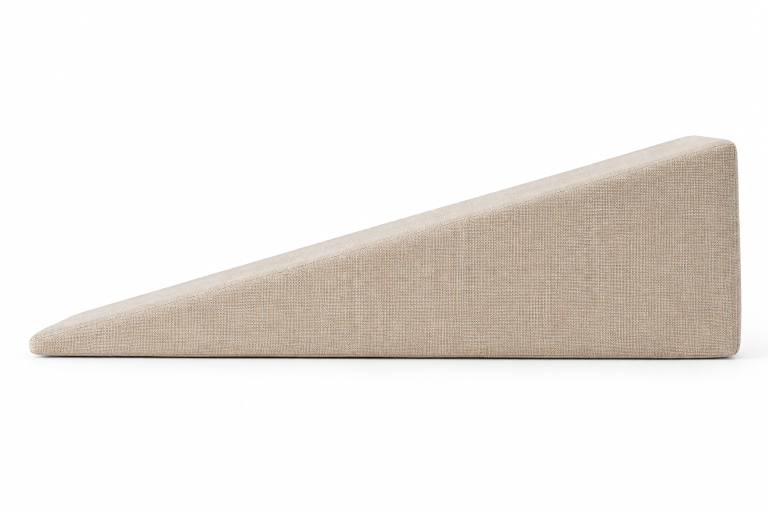 Firm wedge massage bolster side profile showing the low ramp from thin edge to full height