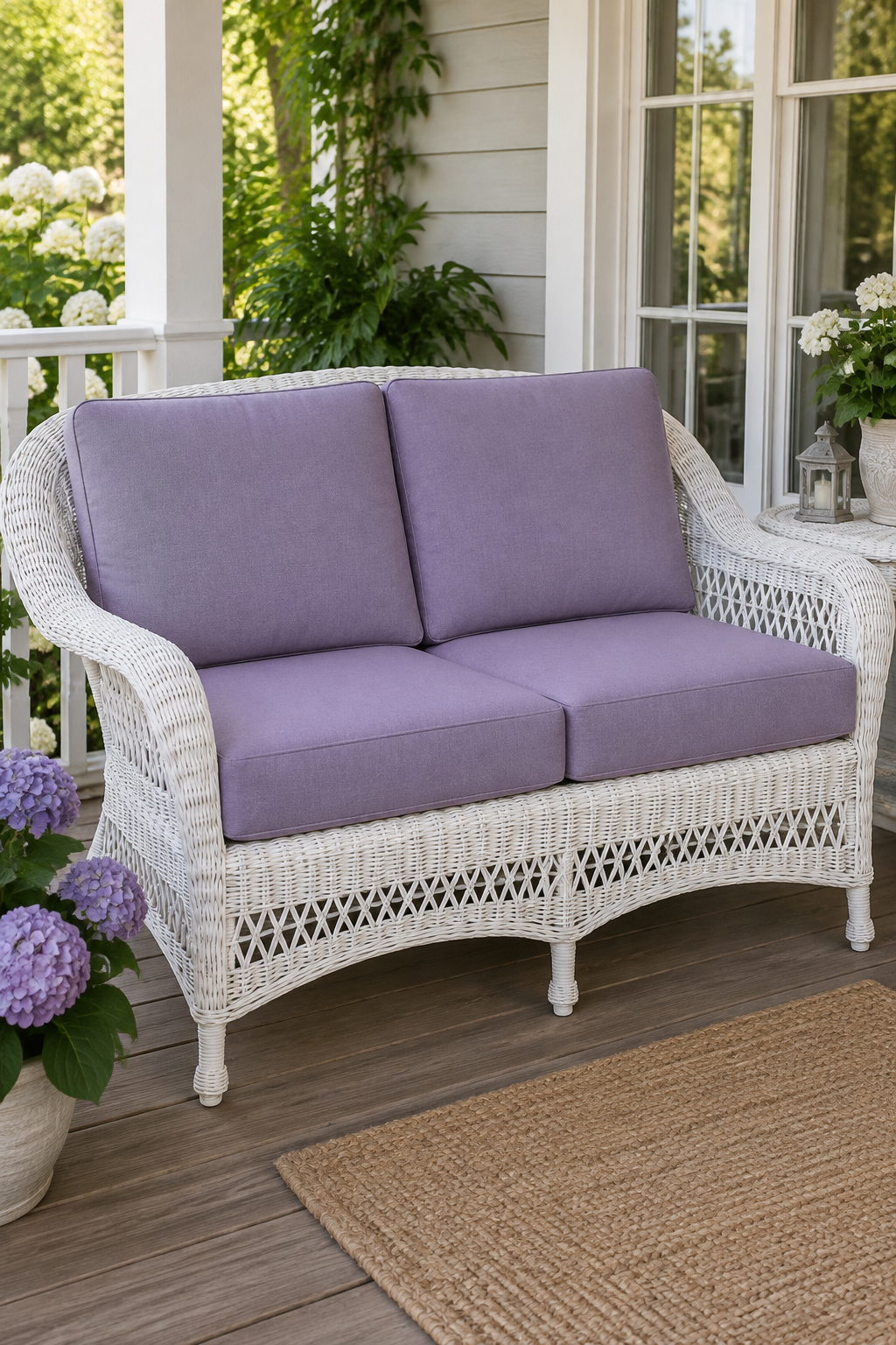 How to find your Hampton Bay model number — patio chair flipped to read the white label under the seat frame