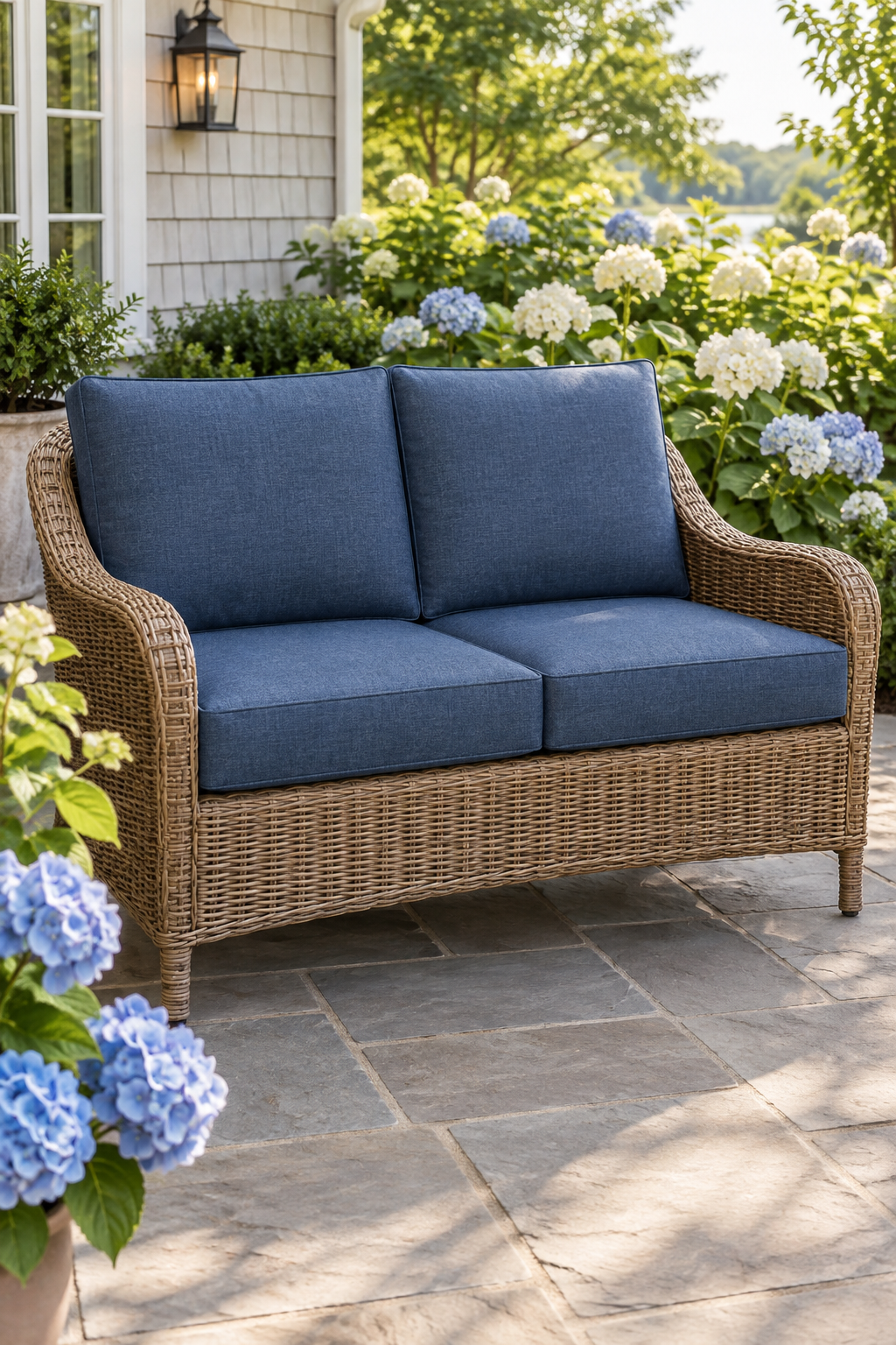 Fire-pit dining swivel chair measured for Pembroke replacement cushions — frame spec 23 by 37 inches overall