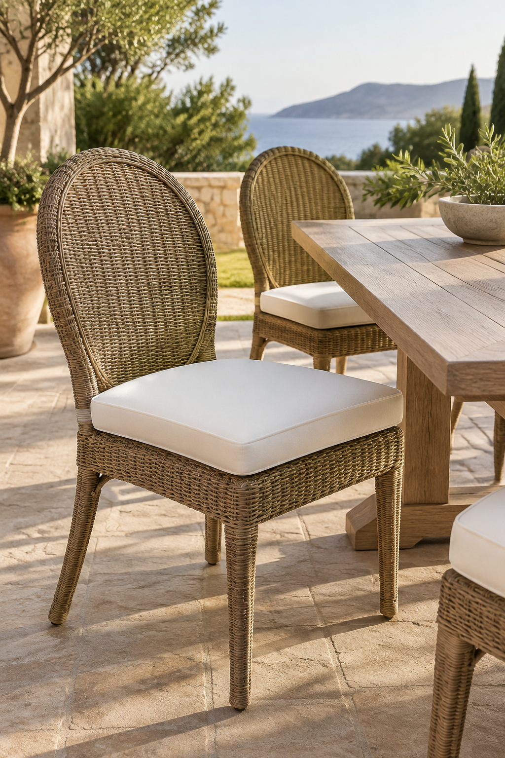 How to find your Hampton Bay model number &mdash; patio chair flipped to read the white label under the seat frame