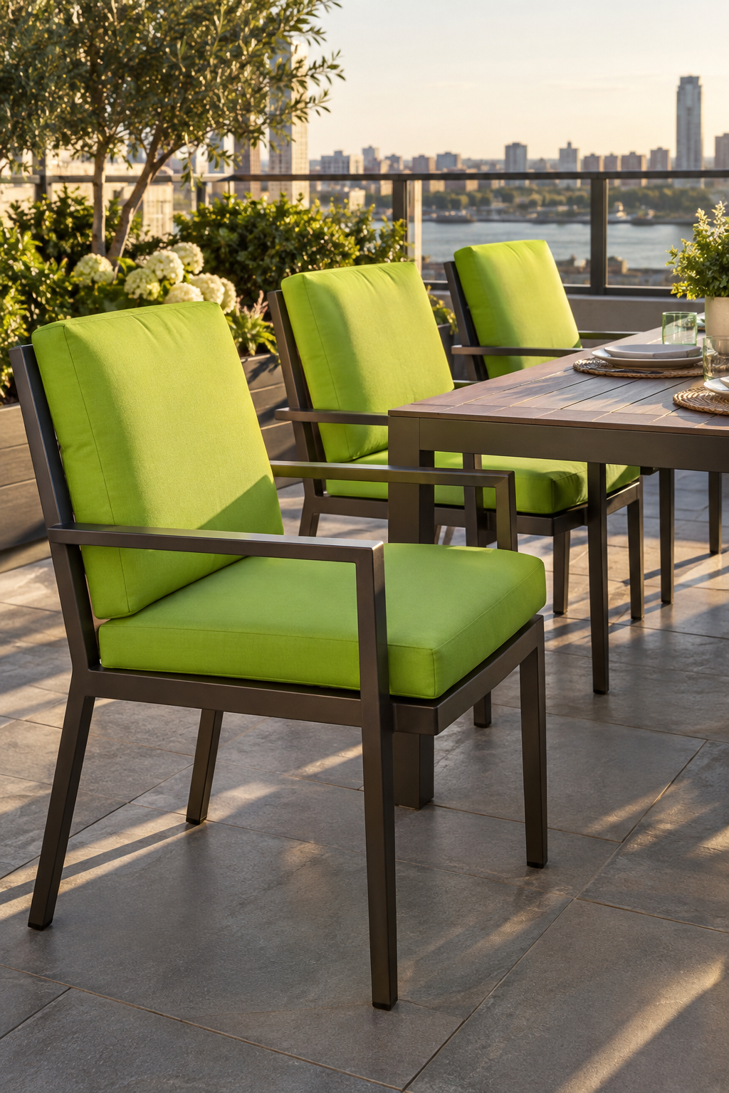 Custom patio chair cushions, made to your measurements — tailored scene