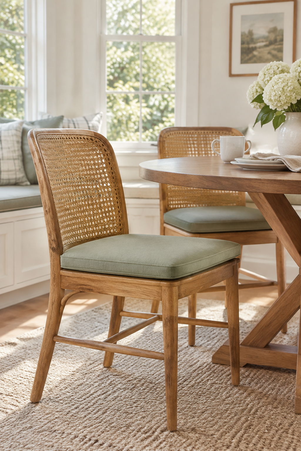 How to find your Hampton Bay model number — patio chair flipped to read the white label under the seat frame